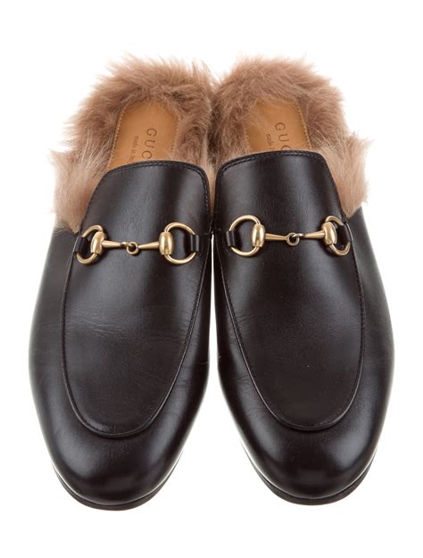 gucci men's fur-lined slippers|gucci designer fluffy slippers.